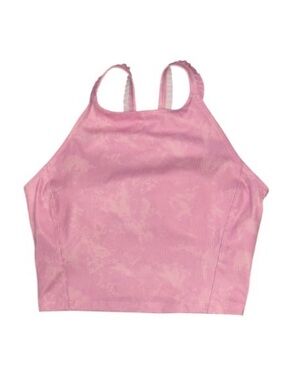 BODY & SOL Women's Pink High-Neck Sports Bra/Crop TopW/Ruffled Back Details